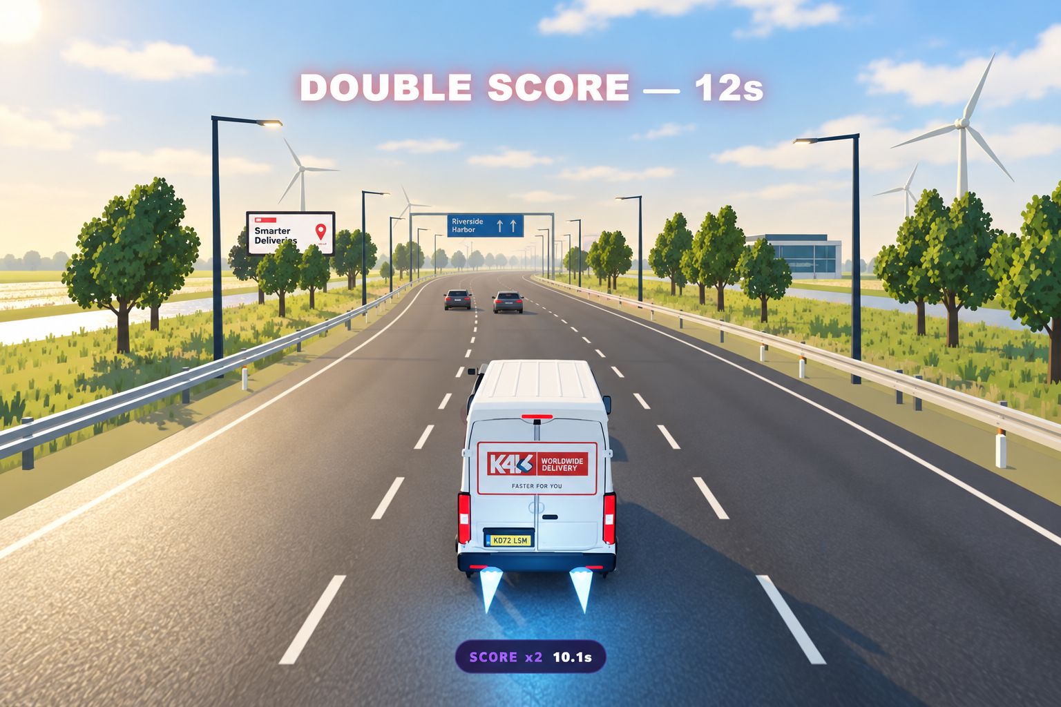 Screenshot van de KAV2GO game